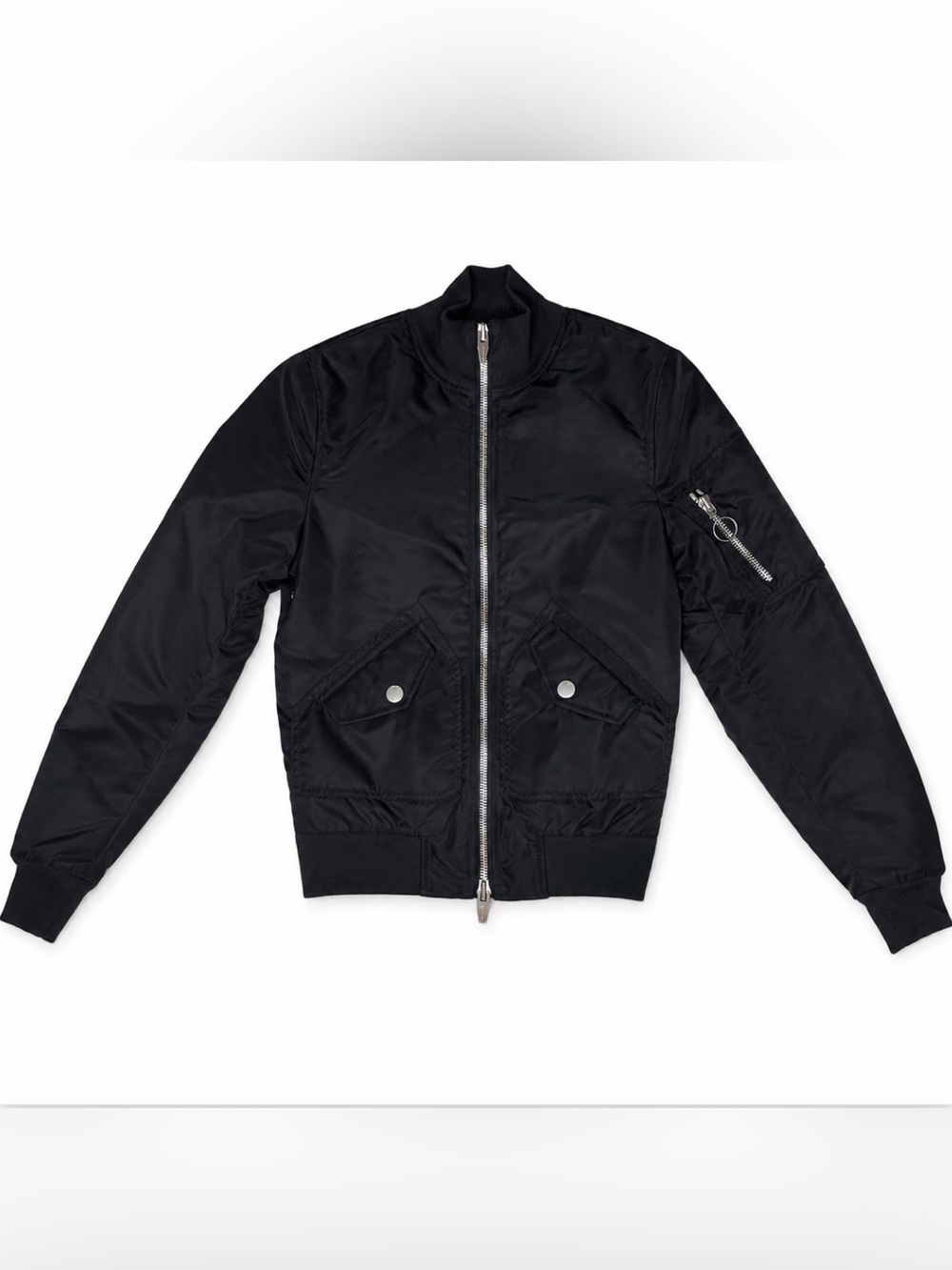 The Arrivals NYC Bomber Jacket Black Insulated Flight Jacket XXS Men XS Women